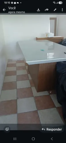 Conjunto mesa vidro branco