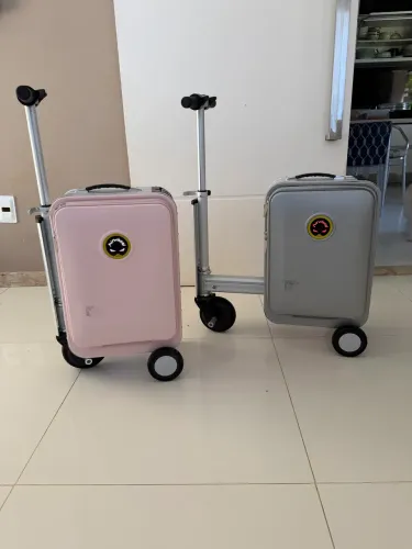 Mala de Transporte Inteligente Airwheel Robot 20" SE3S - Rosa e Cinza