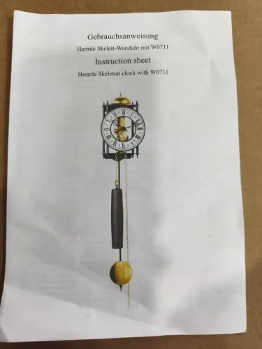 Relógio Hermle Skeleton Alemão - Parede Mecânico NOVO LACRADO 8 Dias