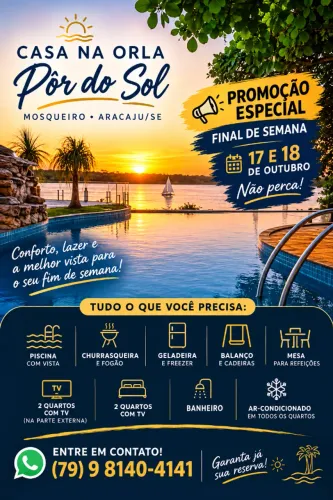 Casa maravilhosa na orla pôr do sol