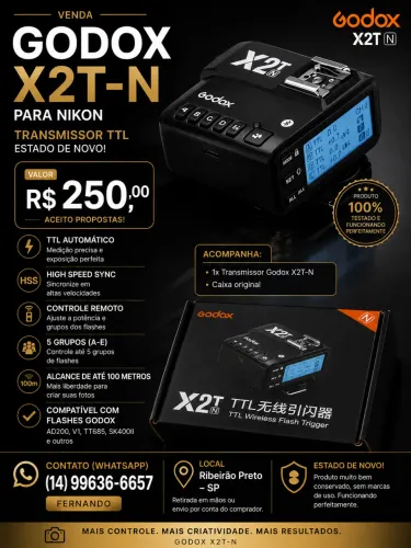 Godox X2T-N Nikon TTL HSS | Estado de Novo | Caixa Original
