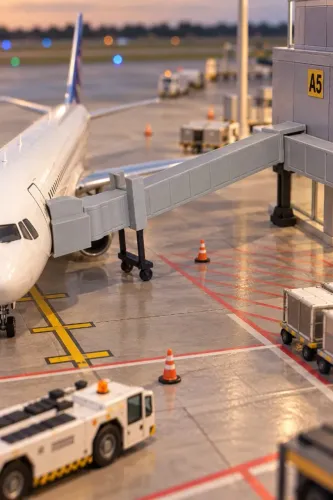 Maquete Aeroporto Ponte Escala 1:200 Diorama