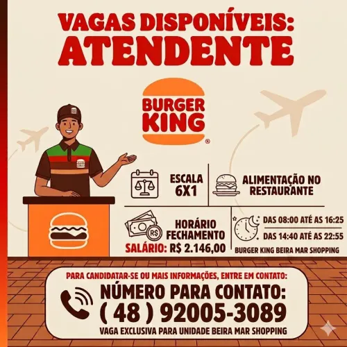 VAGA PARA ATENDENTE 
