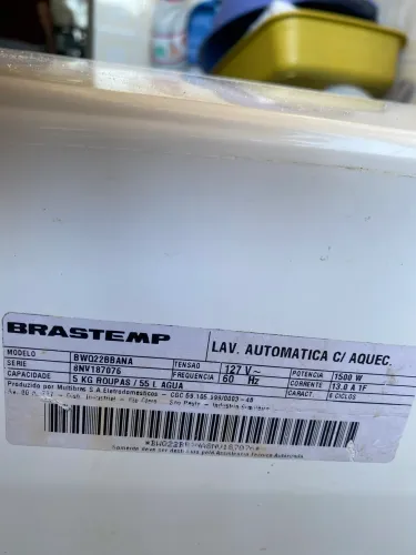 Máquina de lavar roupa Brastemp 1500w com aquecimento 5 quilos