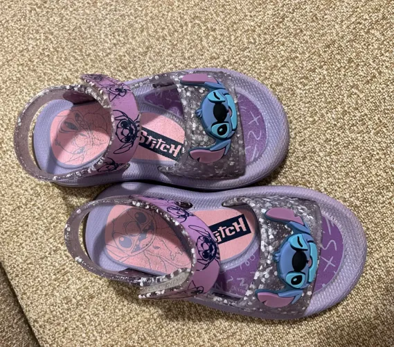Sandália Baby Stitch Disney Led Lilás Grendene Kids Original