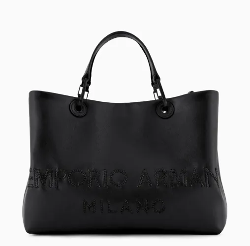 Bolsa Shopper MyEA em Couro com Logo