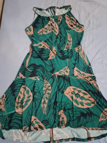 Vestido zinzane estampado verde m