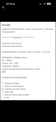 Impressora cupom