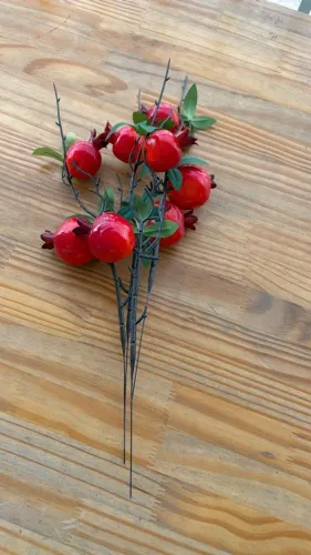 buquê de romãs artificiais 4 galhos