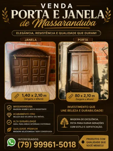 VENDO PORTA E JANELA DE MASSARANDUBA