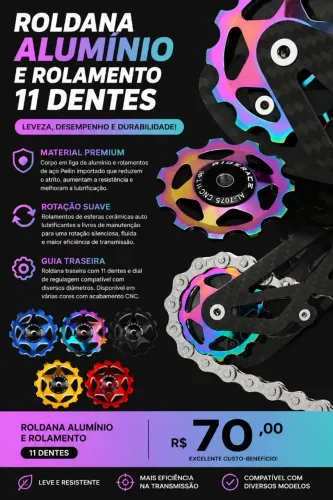 Roldana 11 dentes rolamento 