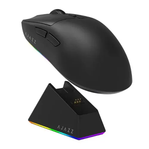 Mouse Gamer Ajazz AJ139 V2 MC - PAW3311, Tri Mode Sem Fio, 2.4G, BT5.3 + 12000 DPI - Preto