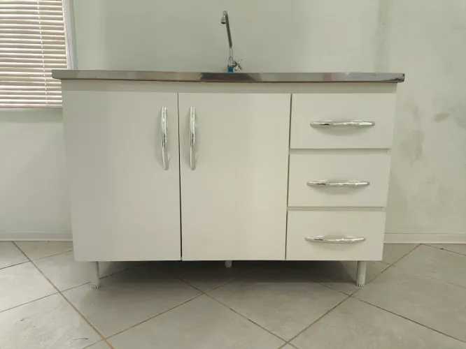 Balcão de Pia Branco Padrão 1.20m