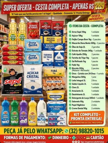 Cesta básica entrega grátis dentro de juíz de fora!