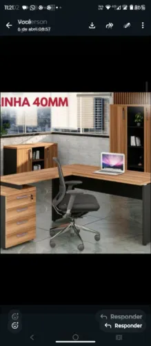MESAS EM L LINDAS COM 4 GAVETOES 40MM ESPESSURA R$ 1.950.00 ZAP *