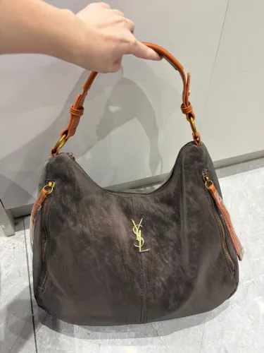 Bolsa Saint Laurent YSL Hobo em Camurça Multicores - Ferragens Douradas (MODELO PREMIUM)