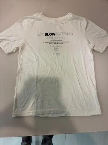 Camiseta branca ?slow sundays?- oversized- PP