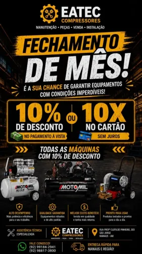 COMPRESSORES E LAVADORAS EM PROMOÇÃO