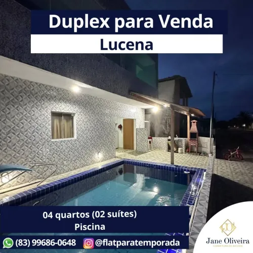 DÚPLEX À VENDA CONDOMÍNIO GAIVOTA, LUCENA ????