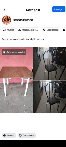 Mesa com 4 cadeiras nova