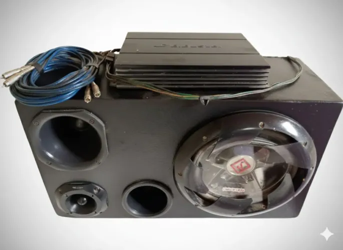 Caixa Trio Completa Som Automotivo Bomber + Módulo B.Buster 1500W"