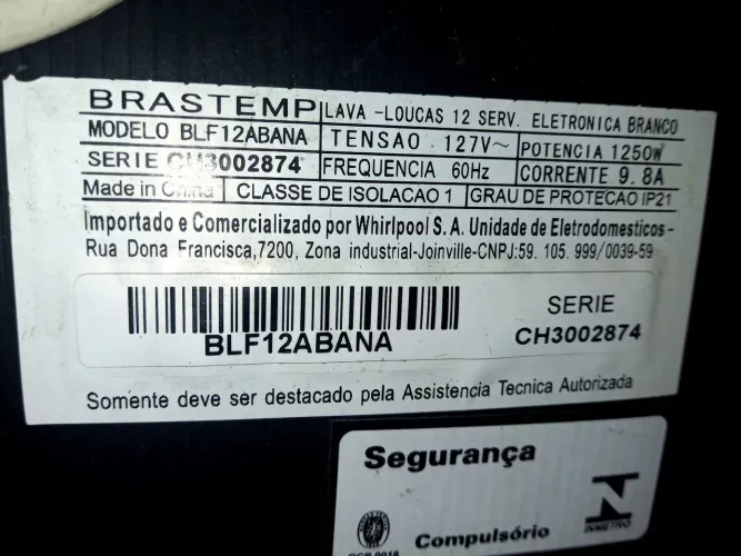 Máquina de lavar Louças 12 Brastemp