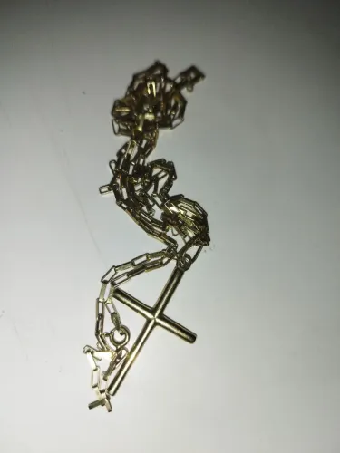 Cordão de prata banhado a ouro