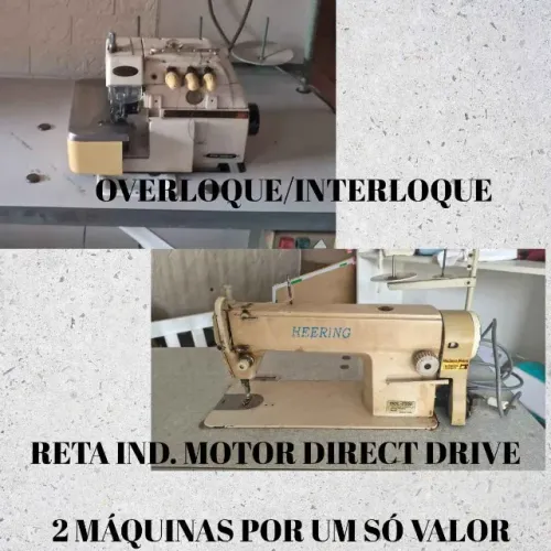 Máquina de costura industrial reta e overloque