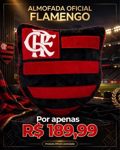 Almofada Oficial do Flamengo grande R$:189,99