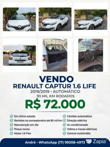 Renault Captur Life 1.6 16V Flex 5P Aut. 2019