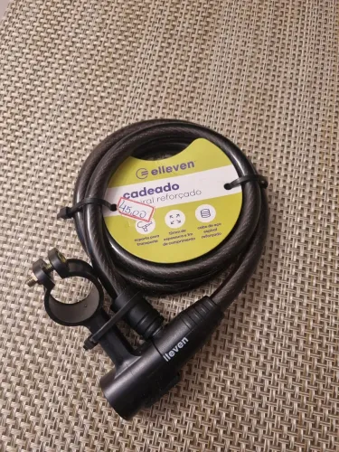 Cadeado Aço 120cm X 25mm Com Chave Bicicleta E Moto Elleven
