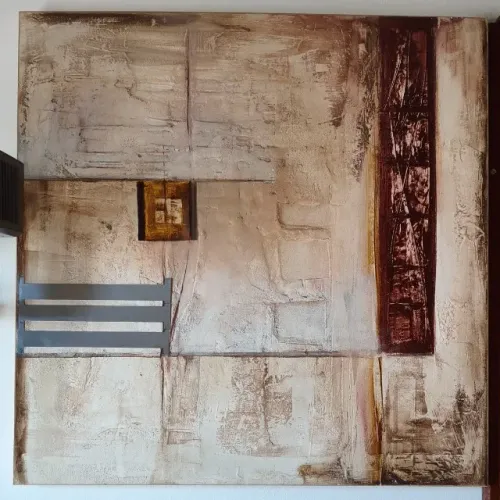 Quadro de Arte Abstrata Pintado à Mão