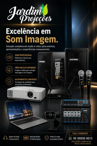 Aluguel Data Show, Projetor, Tela de Projeção, Notebook, Caixa de Som, Microfone