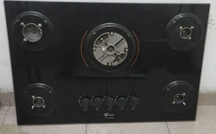 Fischer cooktop a gás 5 bocas fita line mesa vidro