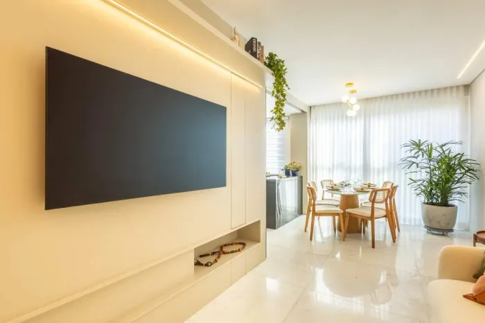 Apartamento tipo de 71,5m² - 2 quartos, sendo ambos suítes, closet, cozinha integrada à sa