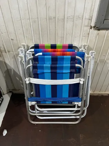 Conjunto de 4 cadeiras De Praia Dobrável Aço