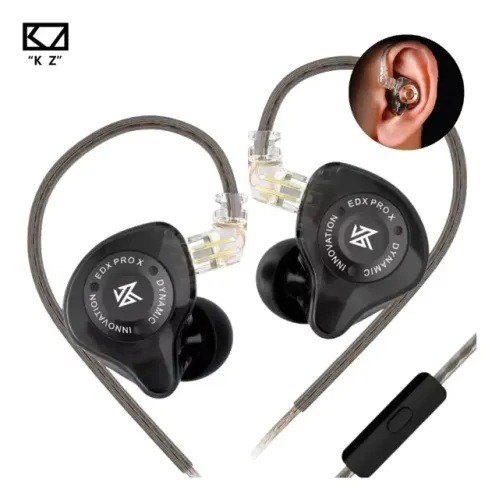 Fone Kz Edx Pro X Preto Com Microfone Gamer Retorno de Palco