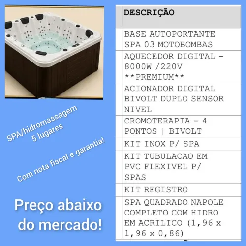 SPA hidromassagem 5 lugares