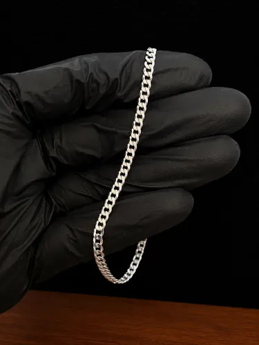 Pulseira de prata grume 3mm com garantia eterna + limpa prata de brinde 