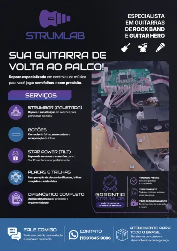 Reparo de itens guitar hero e rock band