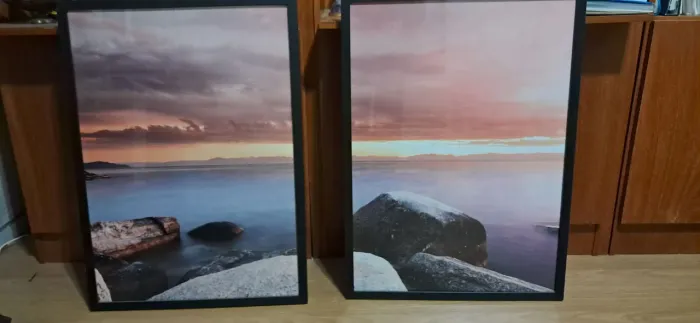 Dupla de quadros Mar e Pedras