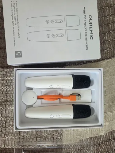 Kit Puremic Q1-D 2 Microfones Sem Fio Karaokê com Receptor