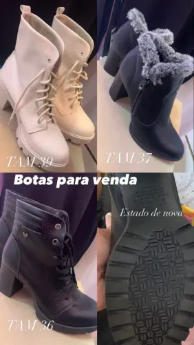 Botas sem marcas de uso, sem chulé, nova e de qualidade, com preço acessível aceito cartao