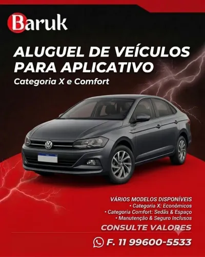 Aluguel de carro para Uber/99