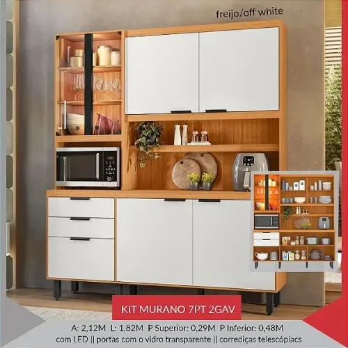 Armário de cozinha Murano 7PT 2GAV