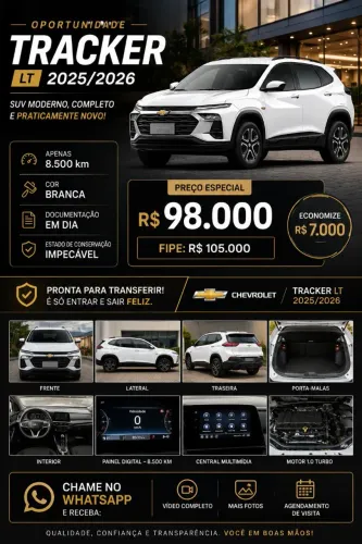Chevrolet Tracker LT 1.0 Turbo 12V Flex AUT 2025