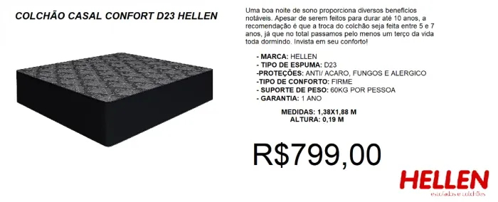 Colchão casal d23 100% espuma de otima qualidade - a pronta entrega 