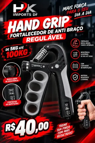 HAND GRIP REGULÁVEL 5KG ATÉ 100KG COM CONTADOR
