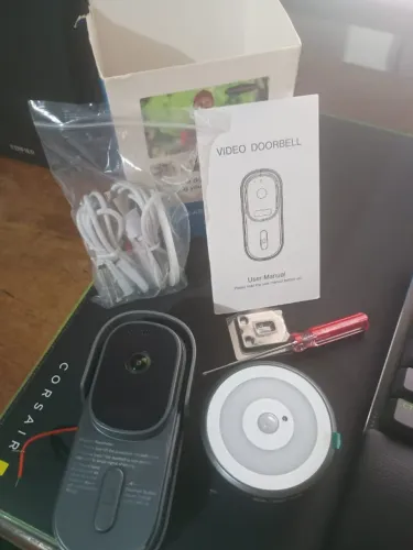 Campainha de Vídeo WiFi Tuya Smart 1080P com Bateria, Áudio Bidirecional fuciona com Alexa