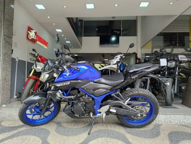 Yamaha/MT-03 ABS, 2020/2020 azul, troco por moto.